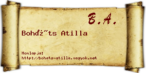Boháts Atilla névjegykártya